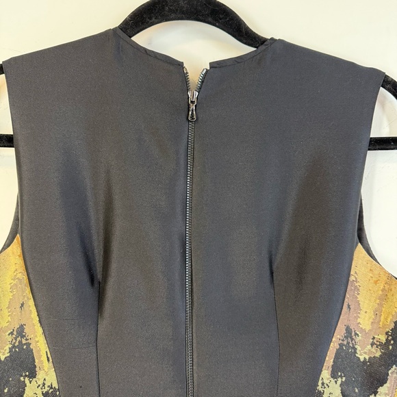 Dennis Merotto Purple Gold Silk Blend Dress Size 8 Abstract Sleeveless Art Dress - Picture 11 of 12